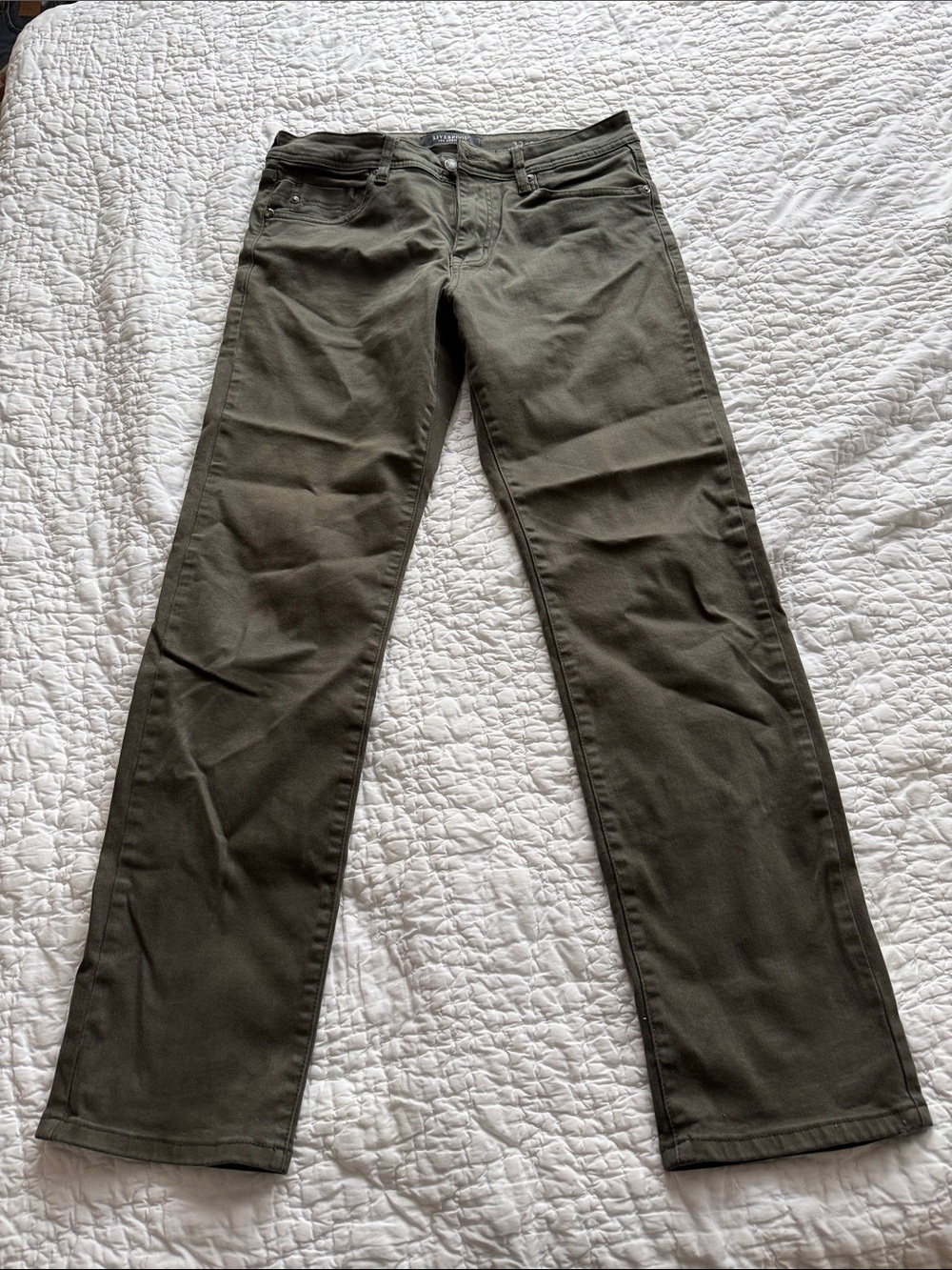 Liverpool Relaxed Straight Pants in Olive